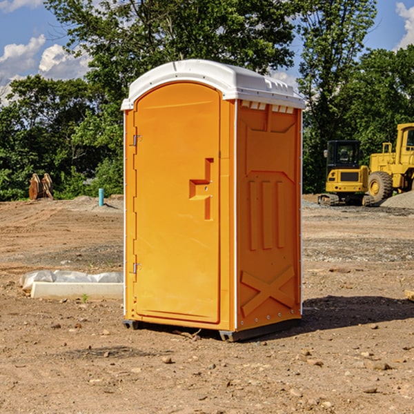 how often are the porta potties cleaned and serviced during a rental period in Lilly